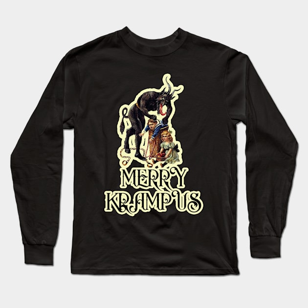 Merry Krampus Long Sleeve T-Shirt by ZombeeMunkee